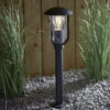 Quinn 1 Light Floor Textured Black & Clear Pc