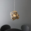 Rock 1 Light Pendant Chrome Metallic Glass & Chrome Plate