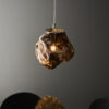 Rock 1 Light Pendant Copper Metallic Glass & Chrome Plate