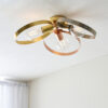 Hoop 3 Light Semi Flush Brushed Brass, Nickel & Copper Plate