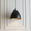 Franklin 1 Light Pendant Aged Pewter Plate & Matt Black Paint