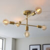 Studio 5 Light Semi Flush Satin Brass Plate