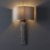 Brushed Bronze Finish & Mink Satin Fabric Wall Light