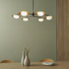 Gold & Dark Bronze Finish With Opal Glass Semi flush Light