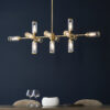 Satin Brass Plate With Clear & Frosted Glass Pendant Light