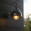 Textured & Matt Black With Clear Glass Outdoor Wall Light