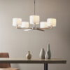 Matt Nickel Plate & Vintage White Fabric Pendant Light