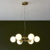 Satin Brass Plate & Gloss White Glass Pendant Light