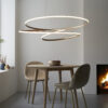 Satin Gold Paint & White Silicone Pendant Light