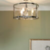 Harrington 3 Light Semi-Flush Polished Nickel and Glass Laura Ashley