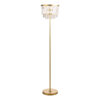 Rhosill 3 Light Floor Lamp Crystal and Matt Antique Brass Laura Ashley