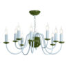 Bodkin 10 Light  Pendant Bespoke - Juniper Green & Amalfi Blue