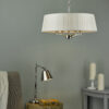 Cristin 4 Light Pendant Polished Nickel With Ivory Shade