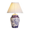 Devana Table Lamp Blue / White  Complete With Shade