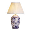 Fawkes Table Lamp  Blue / White Complete With Shade