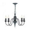 Flemish 5 Light Pendant In Smoke Blue