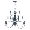 Flemish 15 Light Pendant In Smoke Blue