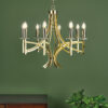 Lyon 8 Light Armed Fitting Antique Brass Crystal