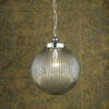 Tamara Pendant Satin Nickel & Ribbed Glass