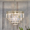 Vyana 4 Light 4 Tier Pendant Brushed Nickel and Crystal Droppers