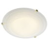 Damask 3 Light Flush Alabaster Glass Brass 50cm