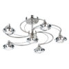 Luther 6 Light Semi Flush Satin Chrome Crystal