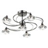 Luther 6 Light Semi Flush Black Chrome Crystal