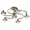 Luther 6 Light Semi Flush Antique Brass Crystal