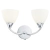 Watson 2 Light Wall Light Polished Chrome Opal Glass