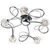 Zelda 5 Light Flush Polished Chrome Glass